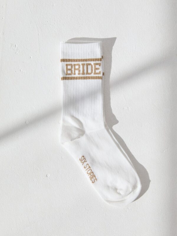 Bride Socks in Gold – detail
